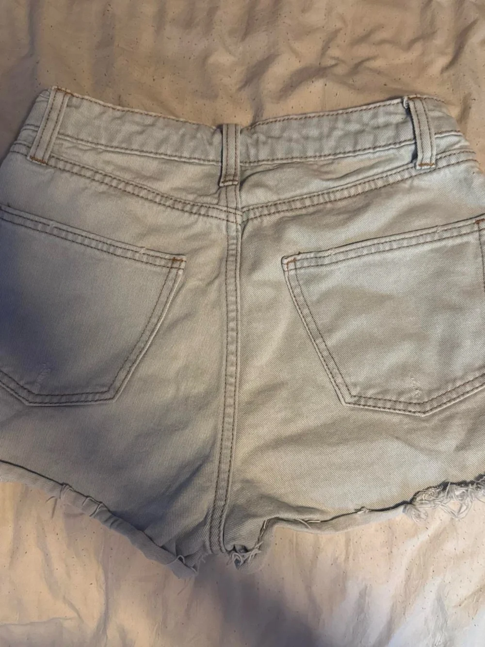 High-Waist Light Blue Denim Jean Shorts